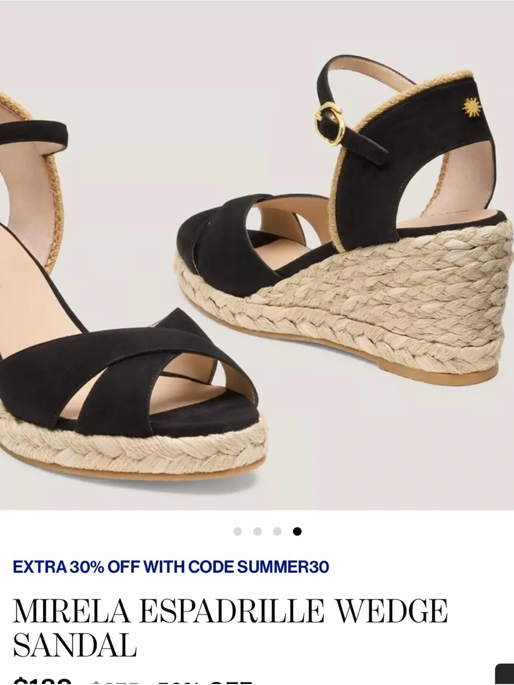Stuart Weitzman Navy Mirela Espadrille Wedge sz 10